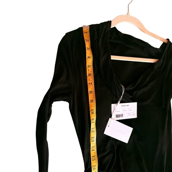 NWT Helmut Lang Little Black Dress With Side Tie Size S Quiet Luxury Minimalist - Picture 11 of 16